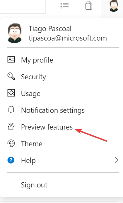 Preview feature in user profile
